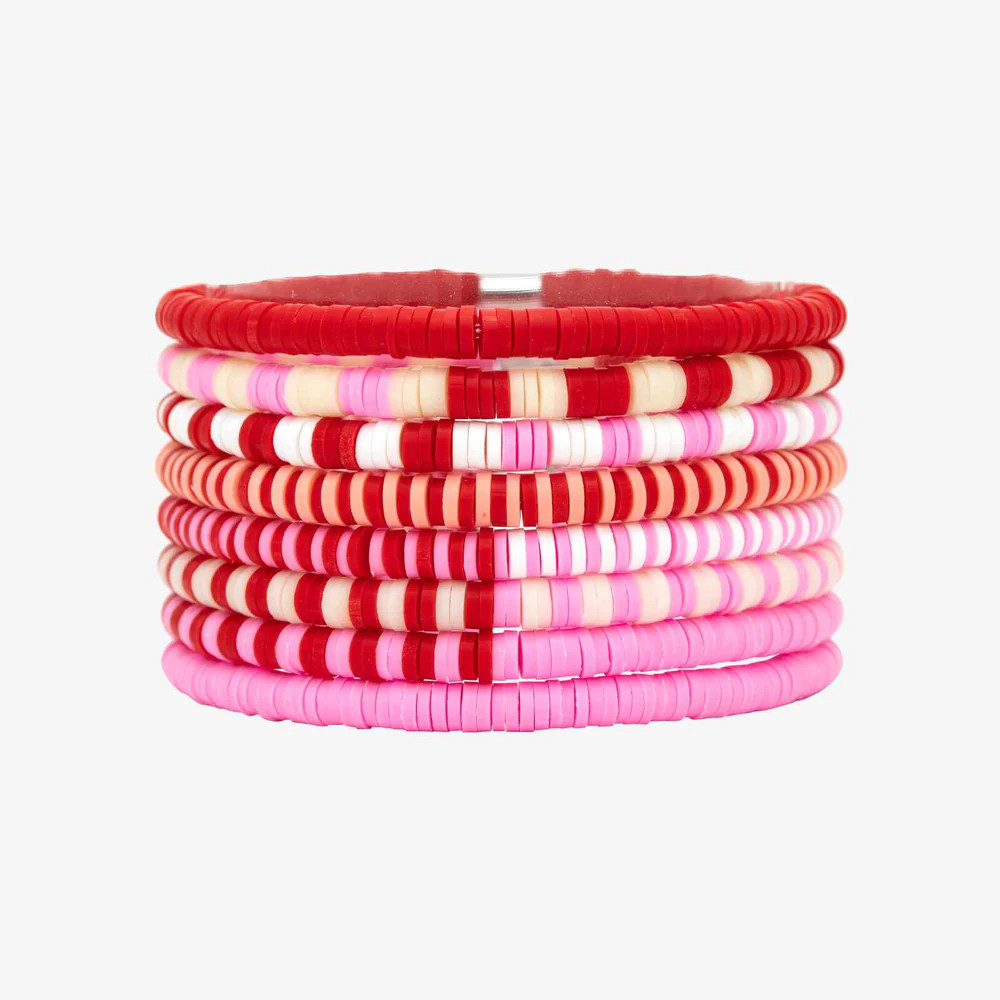 Vacation Vibes Pink Moment Stretch Bracelet Set of 8 | Pura Vida Bracelets