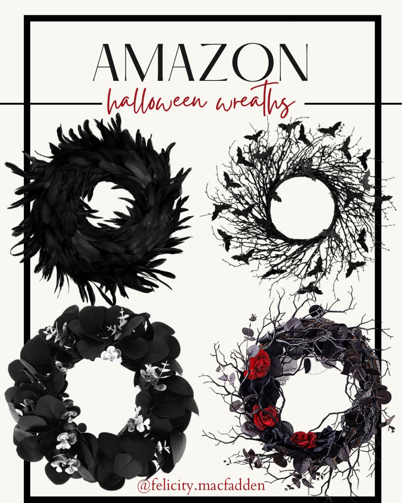 Amazon finds 
Front porch decor
Wreaths 
Porch wreaths 
Fall finds
Black fall wreaths 
Bat wreath 
Fall decor 
Fall home decor
Fall decorations 
Indoor wreath 
Outdoor wreath 
Halloween decor 
Spooky decor finds
Home essentials 
Black fall decor 
Affordable home decor 
Seasonal finds

#LTKstyletip #LTKunder100 #LTKunder50 #LTKhome 



#LTKSeasonal #LTKSale #LTKHalloween