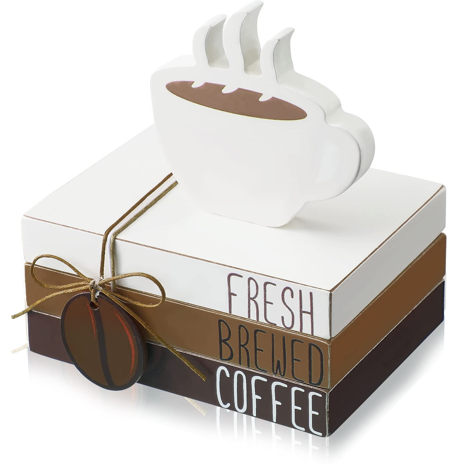 Amazon.com: Yookeer 4 PCS Coffee Bar Decor Mini Coffee Bar Accessories Sign Tiered Tray Decor Woo... | Amazon (US)