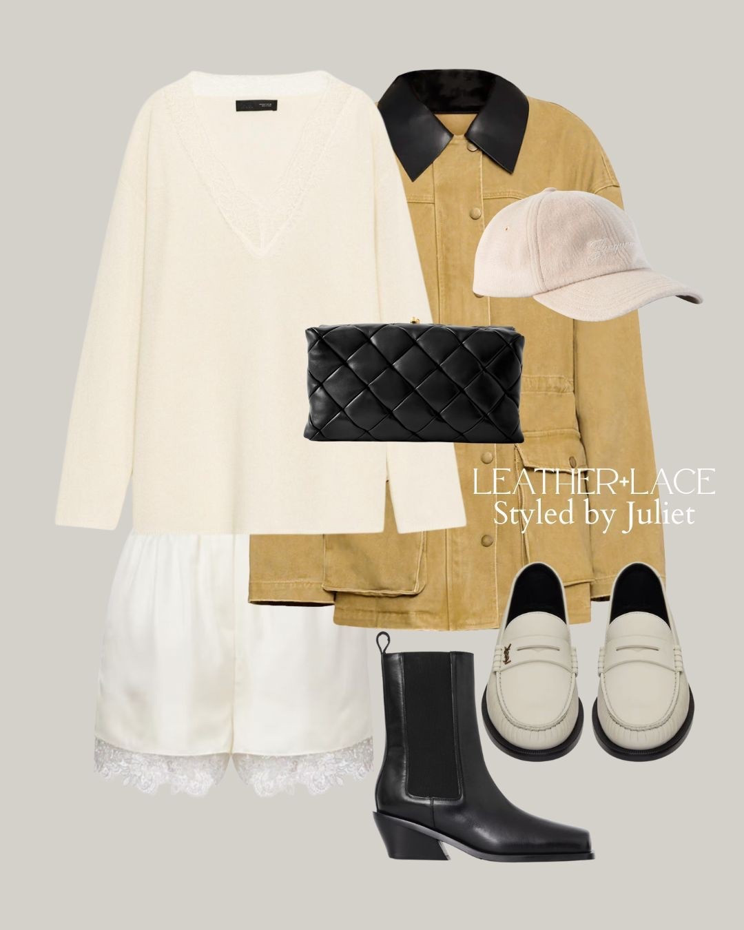 How to wear leather + lace 
(lace shorts)

#LTKSeasonal #LTKNYFW