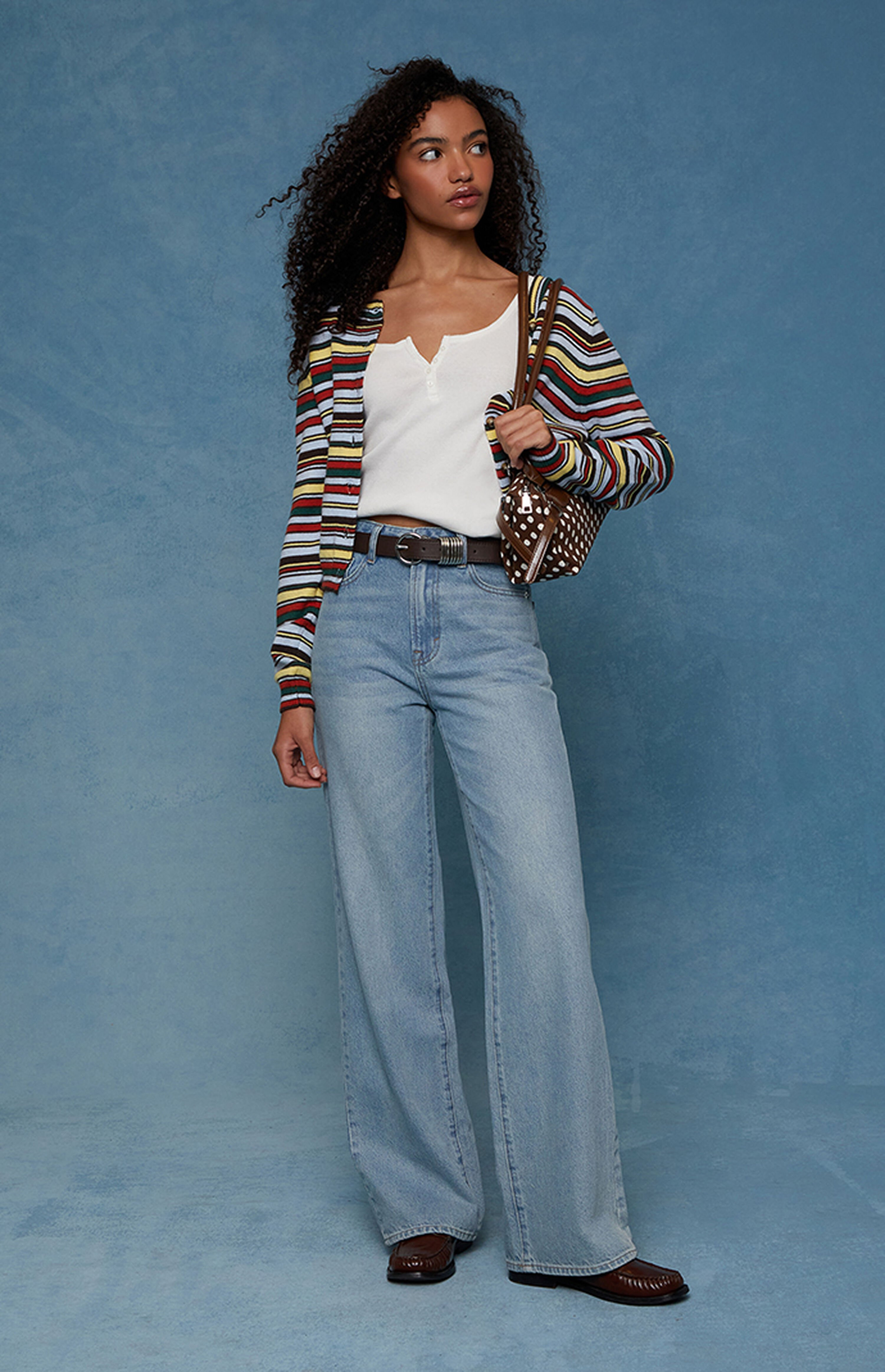 Pacsun Madison High Waisted Girlfriend Jeans Light Blue | PacSun
