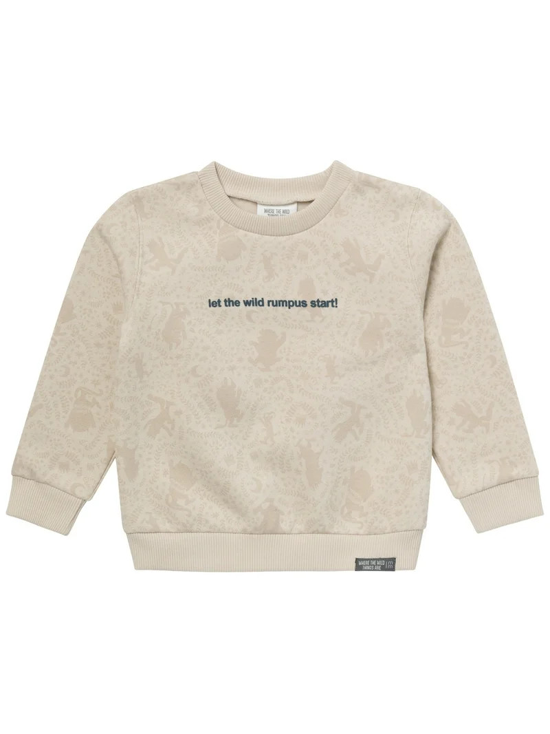 Modern Moments x Where the Wild Things Are Baby and Toddler Neutral Elevated Sweatshirt, Sizes 0/... | Walmart (US)