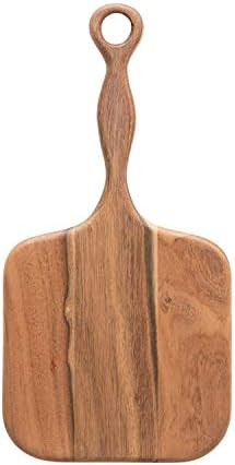 Creative Co-Op Acacia Wood Cheese Handle Cutting Board, 16" x 8", Natural | Amazon (US)