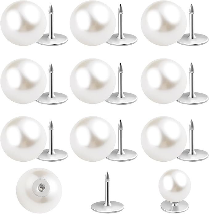 10 Sets 12mm No Sew Pearl Buttons Anti-Exposure Fixed Brooches Pearl pins Removable Reusable for ... | Amazon (US)