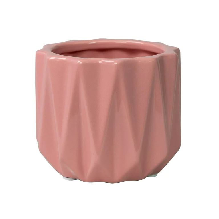 Better Homes & Gardens Pottery 5" Devi Round Ceramic Planter, Pink | Walmart (US)