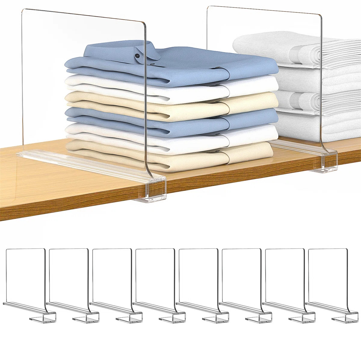 Keeran Plastic / Acrylic Shelf Divider (Set of 8) | Wayfair North America