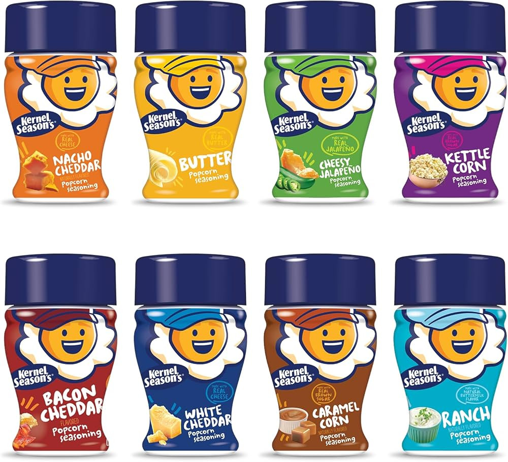 Kernel Season's Popcorn Seasoning Mini Jars Variety Pack, 0.9 Ounce (Pack of 8) | Amazon (US)