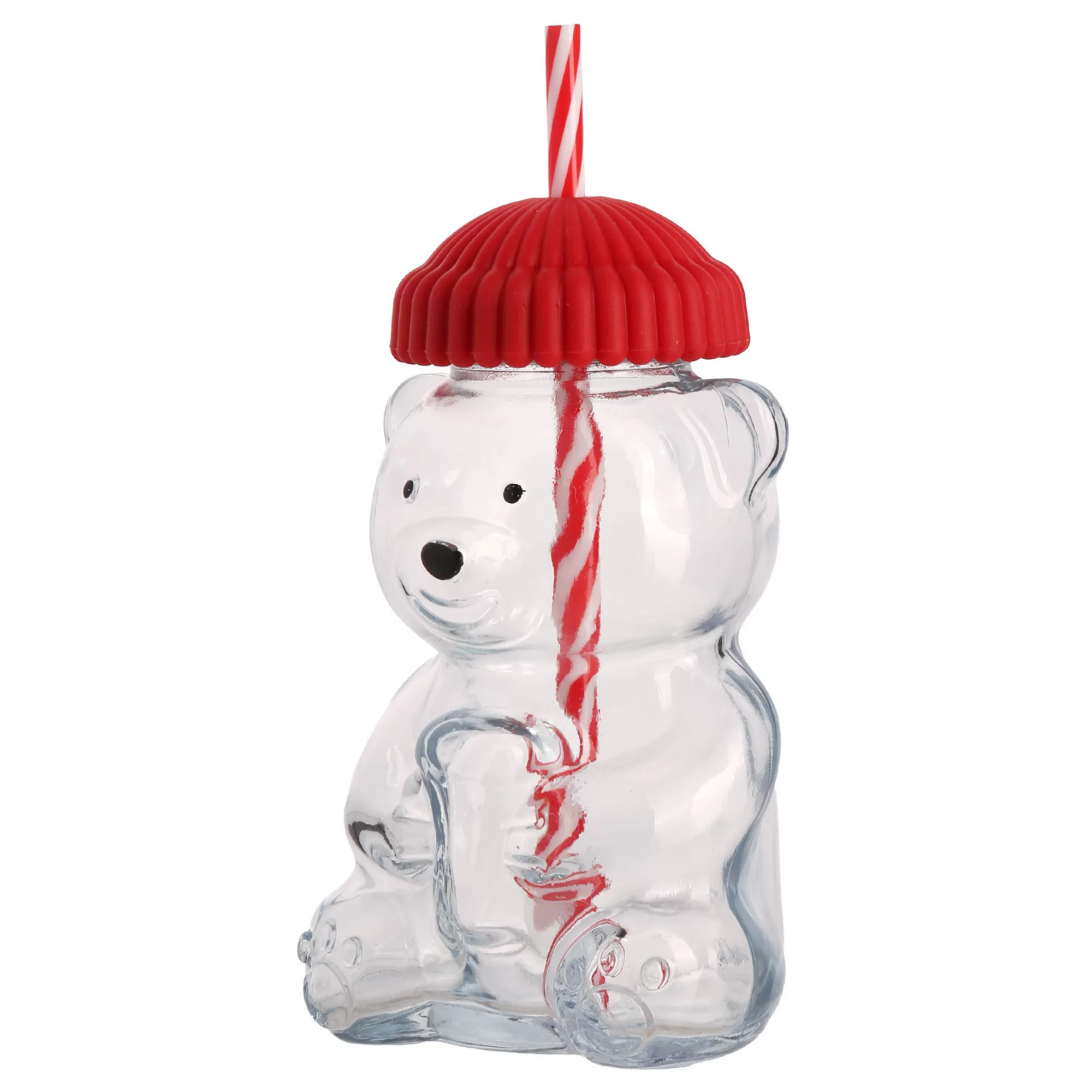 Retroware by Home Essentials Teddy Bear Beanie Sipper with Straw, Clear | Kohl's