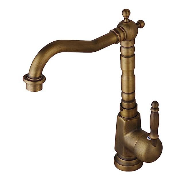 Hiendure Antique Brass Finish Widespread Kitchen Sink Faucet Centerset Bathroom Basin Mixer Tap | Amazon (US)