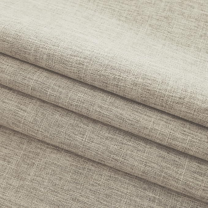 52 x 84 Inch Linen Bamboo Knots Texture Blackout Curtains - 100% Light Blocking, Noise Beigeucing... | Amazon (US)