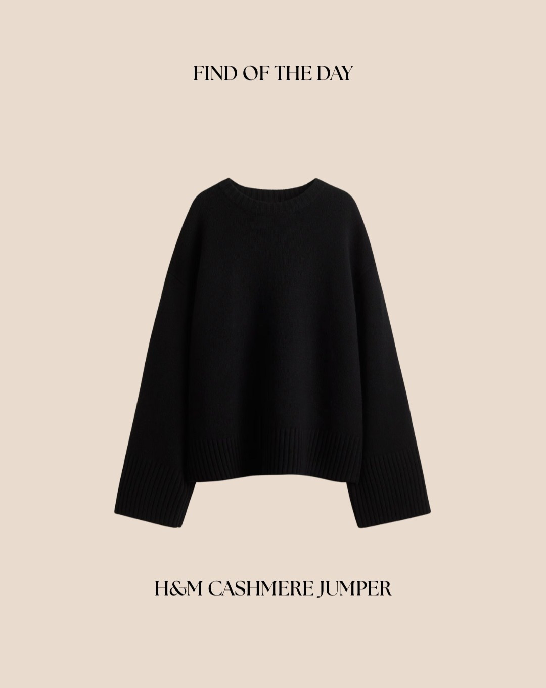 H&M Cashmere jumper in black 
I wear medium 