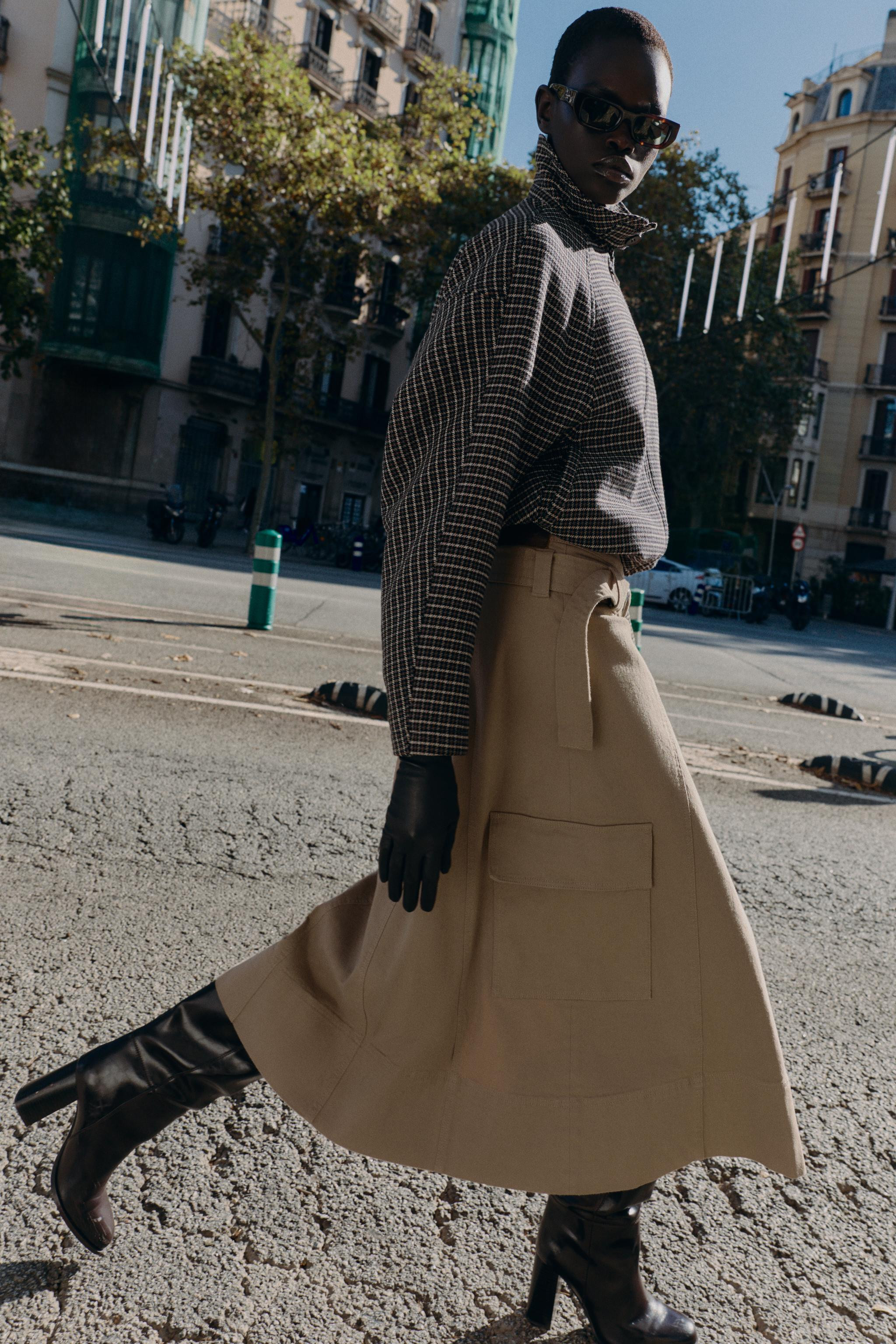 CARGO MIDI SKIRT WITH BELT | Zara US