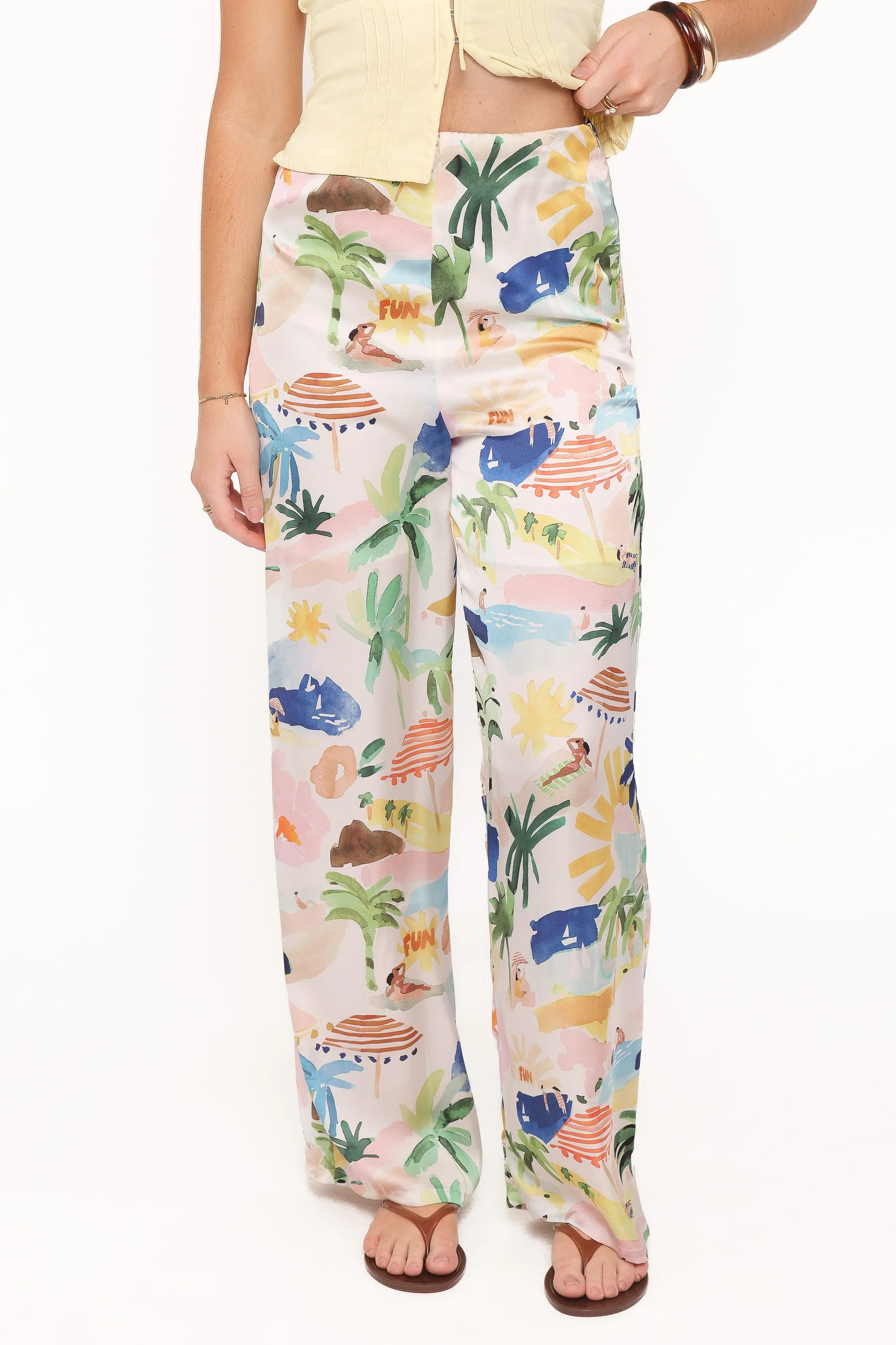 Alba Wide Leg Pant - Cream Resort Isle | Petal & Pup (US)