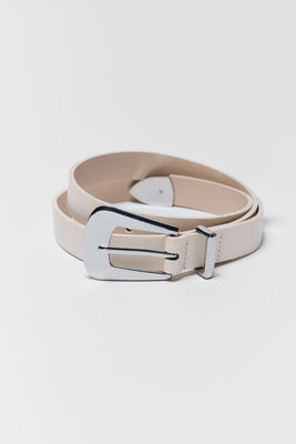 Boston Ivory Faux Leather Belt | Avara