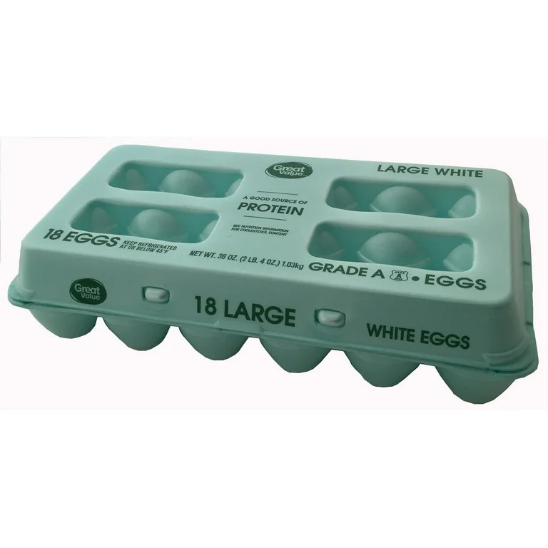 Great Value Large White Eggs, 18 Count | Walmart (US)