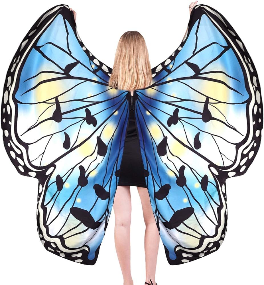 Butterfly Wings Costumes for Women,Butterfly Wings Shawl Halloween Costume Festival Rave Ladies D... | Amazon (US)