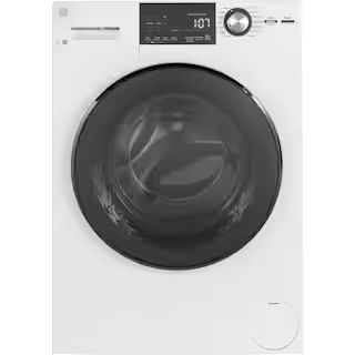 GE 2.4 cu. ft. Stackable White Front Loading Washing Machine with Steam, ENERGY STAR GFW148SSMWW ... | The Home Depot