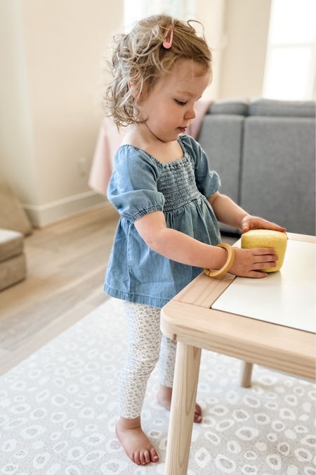 This is going to be a go-to outfit for Sophie this summer and these peplum tops will look so cute with shorts as well! Sophie’s leggings are from a past season by Jamie Kay and I am unable to link that brand, but we absolutely love them.

#LTKkids #LTKbaby