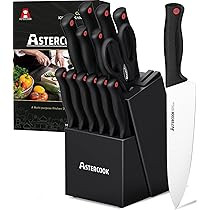 Astercook Knife Set with Built-in Sharpener Block, Dishwasher Safe Kitchen Knife Set with Block, 14  | Amazon (US)