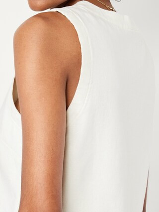 Linen-Blend Tie-Front Vest | Old Navy (US)