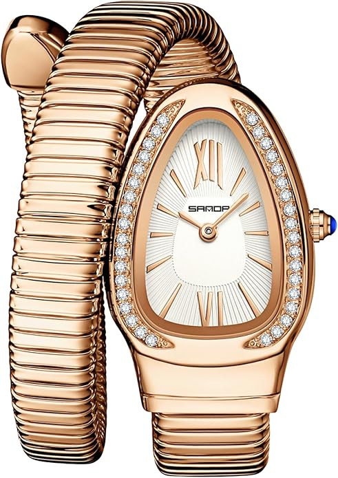 Gosasa Snake Bracelet Watches for Women, Elegant Wrap Around Bangle Wristwatch, Fashion Jewelry S... | Amazon (US)