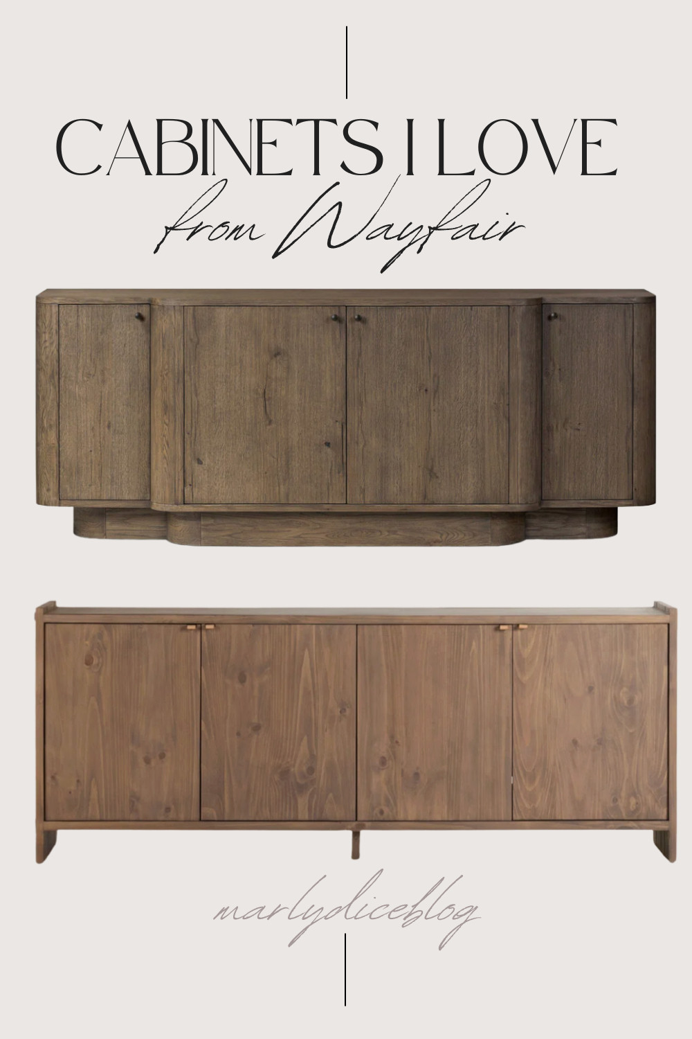 The top one is one of my all time favorite cabinets!! Love the wood tone and shapes of these cabinets from Wayfair. 

 #LTKHome
