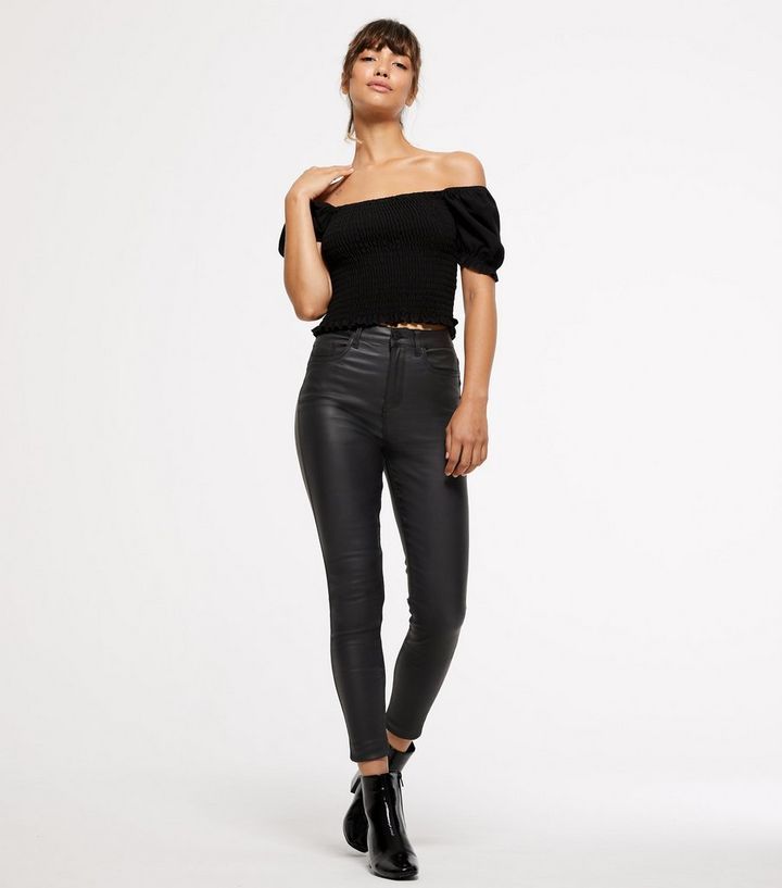 Black Leather-Look 'Lift & Shape' Jenna Skinny Jeans
						
						Add to Saved Items
						Remove... | New Look (UK)