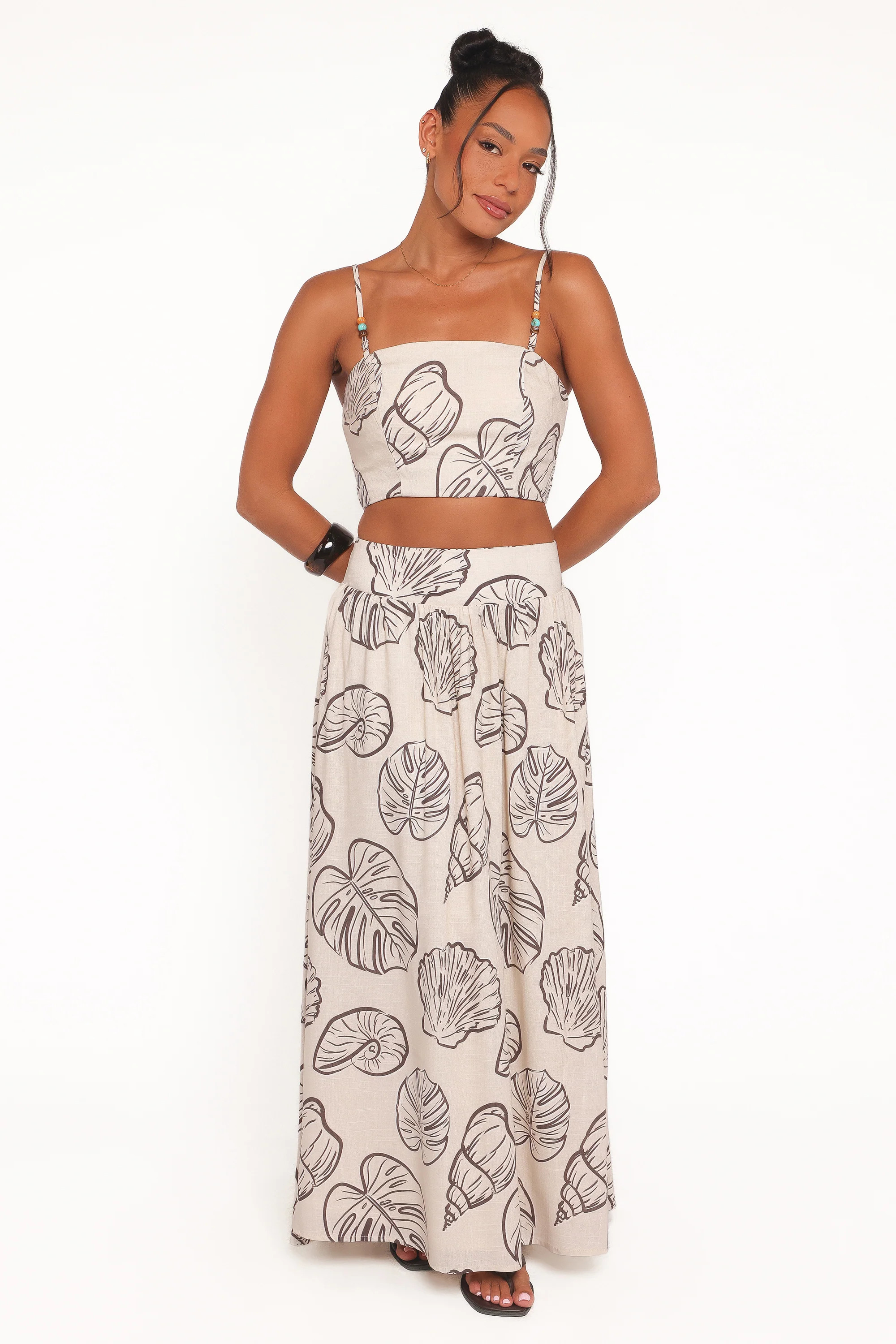 Kristy Maxi Skirt Set - Cream Shells | Petal & Pup (US)