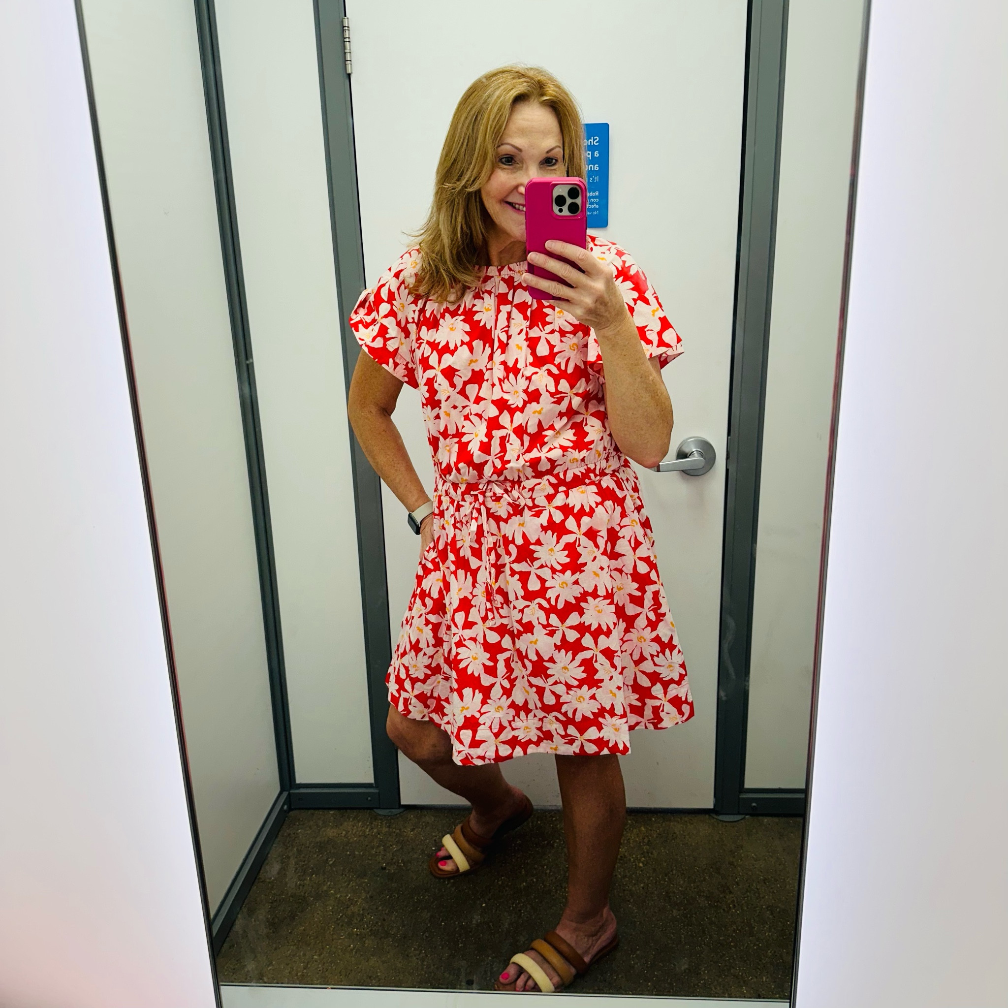 Boom!!! Walmart did it again. I’m in love with this.  It has fun flutter sleeves and an adjustable tie waist. It runs TTS and comes in sizes XS-XL. The best part about this bright, summery,floral beauty is she’s only $28❤️  This dress will pair well with sneakers or any color of sandal. Dresses are the best because it’s an easy one and done style.

#LTKSeasonal #LTKfindsunder50 #LTKFestival