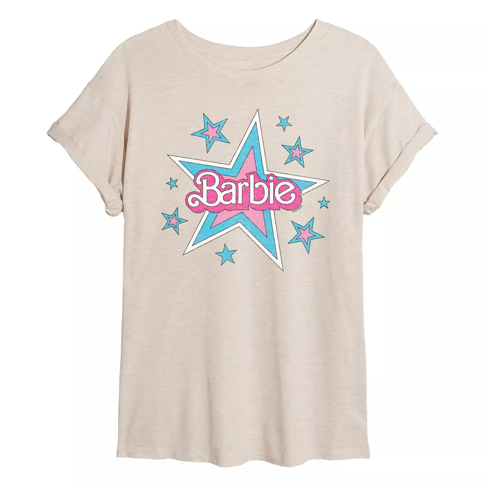 Juniors' Barbie® 70s Stars Oversized Tee, Girl's, Size: Small, Beige | Kohl's