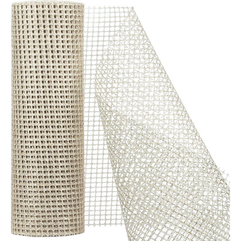 Wide Christmas Mesh Ribbon 11 Inch X 20 Yards Champagne Glittered Ribbons for Christmas Tree Deco... | Walmart (US)