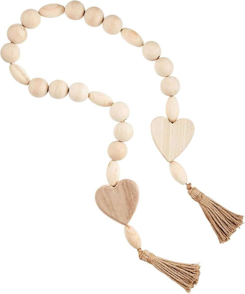 Mud Pie Oversized Heart Wood Beads | Amazon (US)