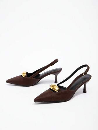 CUCCOO BIZCHIC Women's Burgundy Bow Decor Work Pumps | SHEIN