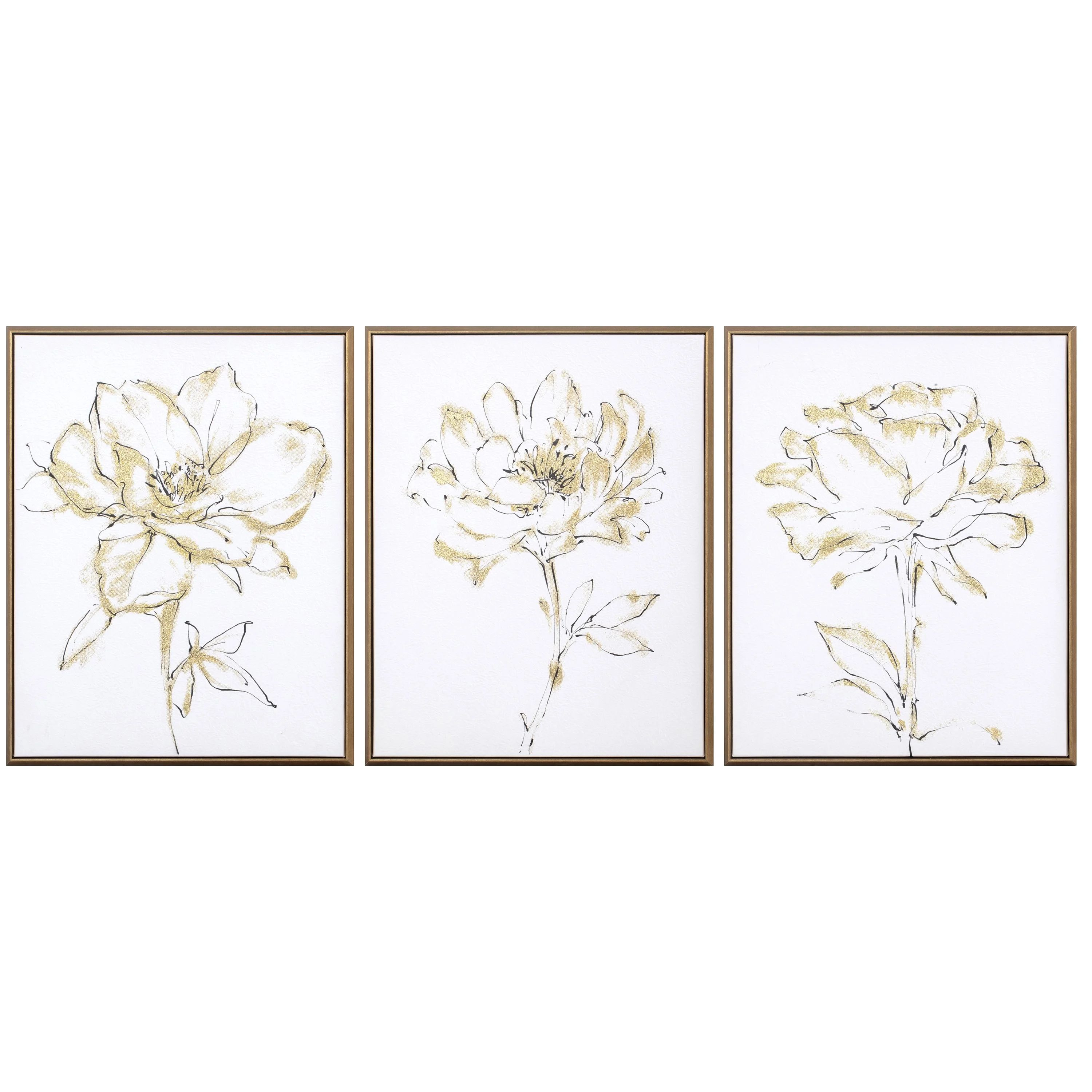 My Texas House Golden Rose Trio 3 Piece Set Framed Art 16" x 20" | Walmart (US)