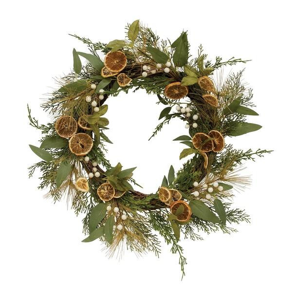 Holiday Orange Wreath 20" - Green - Bed Bath & Beyond - 36952230 | Bed Bath & Beyond