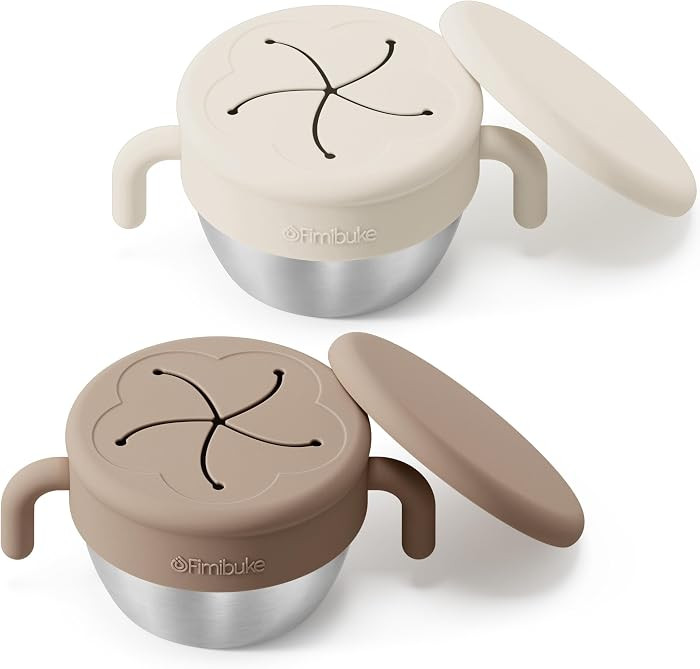 Fimibuke Snack Containers for Toddler Kids, 12 OZ Stainless Steel Snack Cup | Amazon (US)