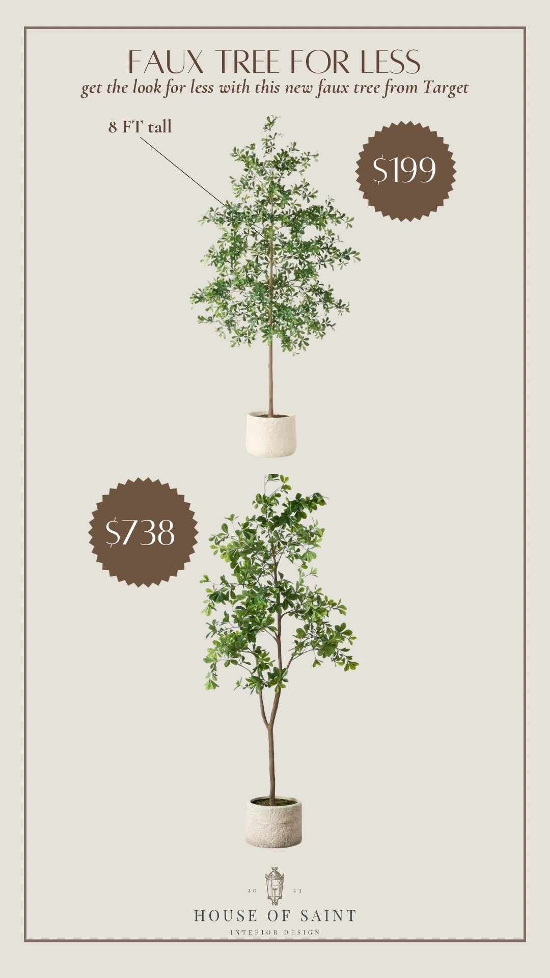 The faux tree I’ve been seeing everywhere lately… but for hundreds less 👀🌿

I genuinely had to do a double take when I found this new Target version. Same airy, organic look as the designer tree I’ve loved for years — but at a price that feels way more realistic for everyday decorating.

If you’ve been wanting that “finished designer home” look without the splurge, this is such a good find 🤍 Linked both trees so you can compare for yourself. #LTKHome #TargetHome #FauxTree #DesignerLookForLess #NeutralHome 

 #LTKHome