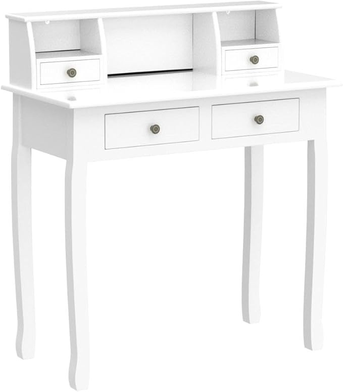 DMAITH Writing Desk with Hutch, 32 Inch Home Office Desk with Drawers, Study Table Computer Desk ... | Amazon (US)