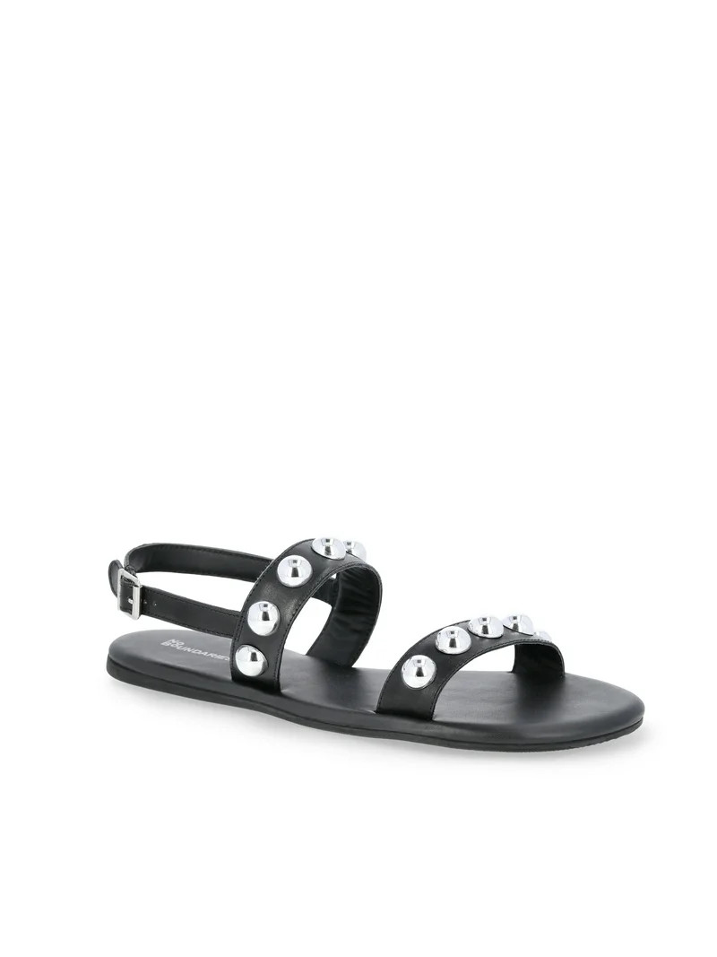 No Boundaries Studded Flat Sandals, Women's - Walmart.com | Walmart (US)