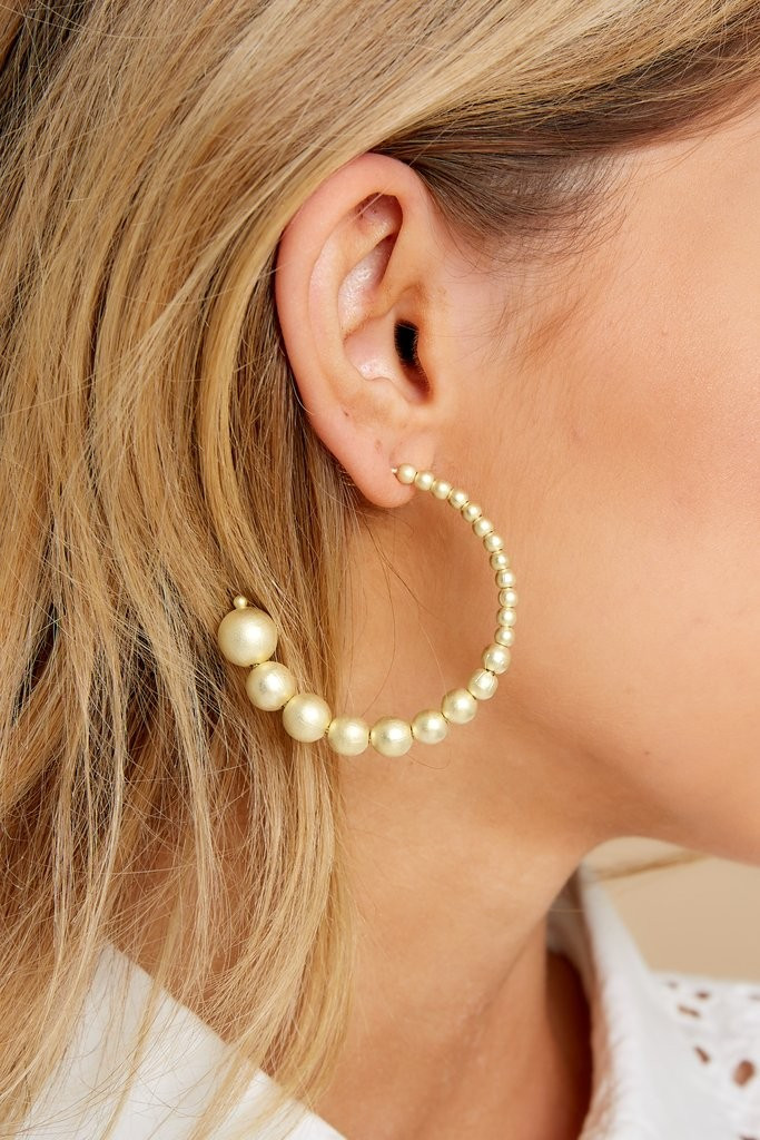 Crescent Small Gold Hoops | Red Dress 