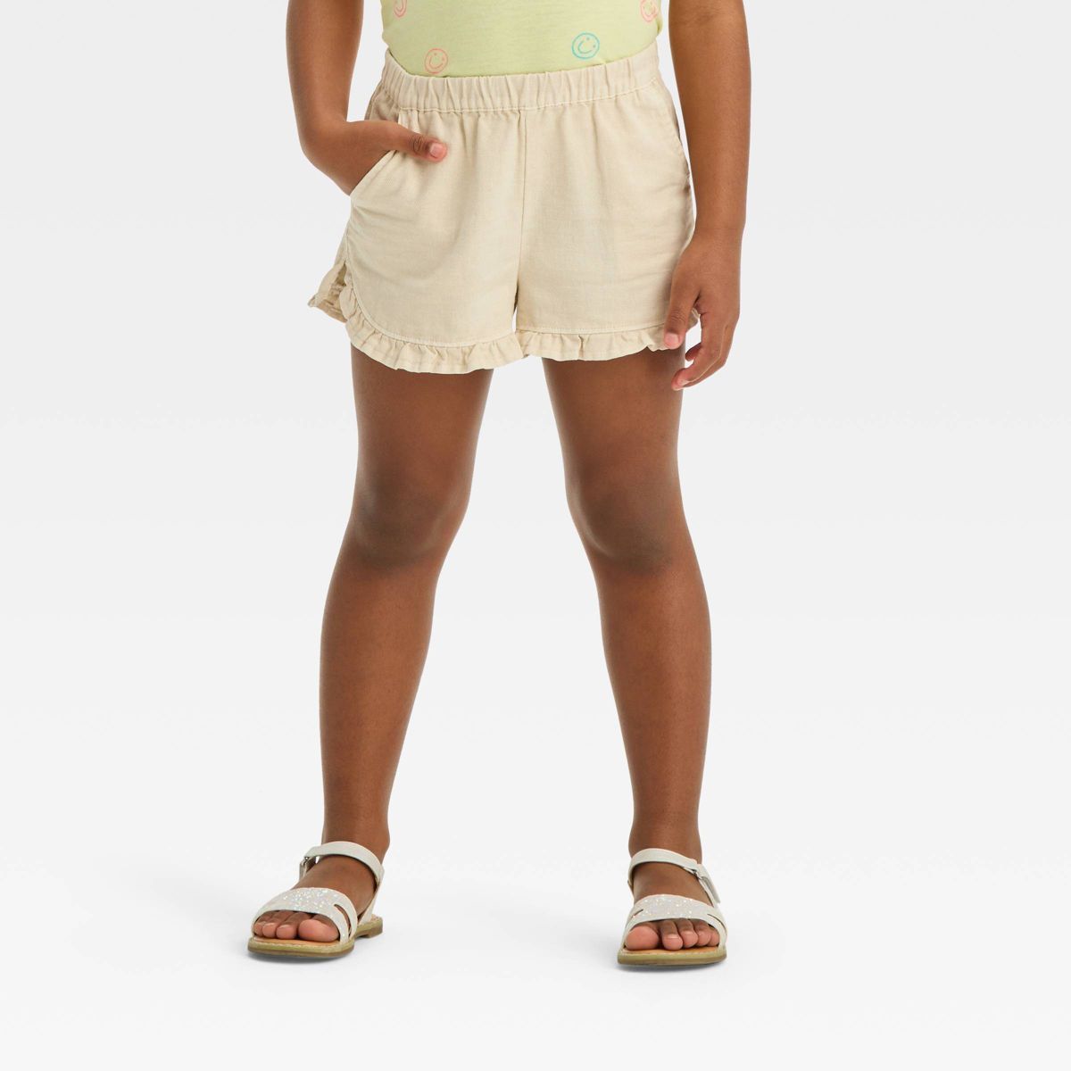 Toddler Girls' Elevated Shorts - Cat & Jack™ Coral Orange 5T: Midweight Twill, Above Knee, Full... | Target