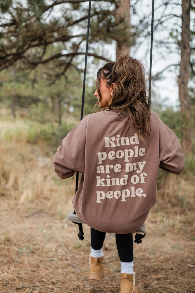 Tara Mocha Oversized Graphic Sweatshirt Emily Fauver X Pink Lily | Pink Lily