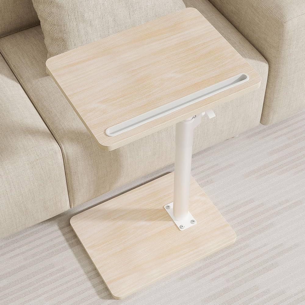 Sofa Armrest Tray Table for Couch - 360° Swivel Height Adjustable End for Small Spaces, Snack Si... | Amazon (US)