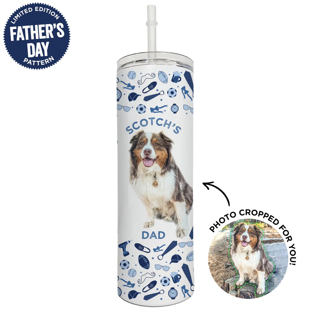 Personalized Pet Father's Day Skinny Tumbler | Type League Press