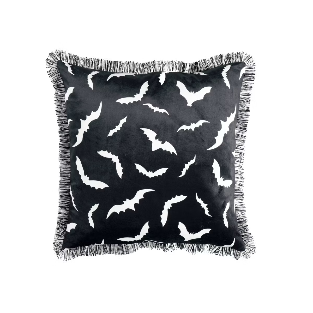 18"x18" Swarm of Bats Halloween Square Throw Pillow Black - Lush Décor | Target