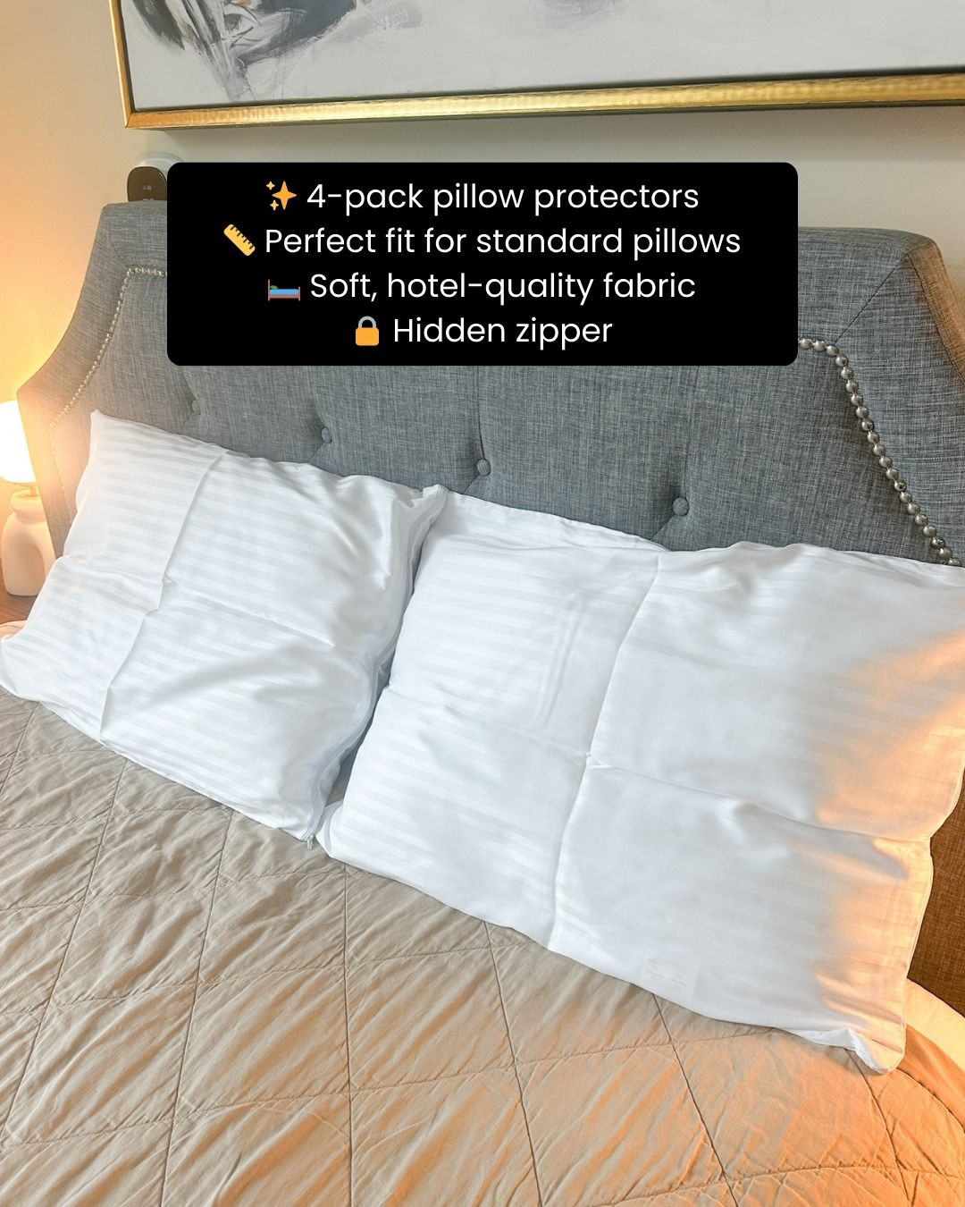 Protect your pillows and sleep cleaner every night 🛏️✨ with these pillow protectors with zipper! Designed to fully encase your pillow, they help guard against dust, stains, and everyday buildup while keeping everything fresh and hygienic 💖🌿. The secure zip closure keeps everything in place, making them perfect for long-term use and easy care 👀✨. Trust me, this is a simple upgrade that makes a big difference in your sleep routine 💕

#pillowprotectors #homeessentials #bedroommusthaves #cleansleep #homeliving #beddingessentials #hygiene #sleepbetter #homeupgrade #cozyhome #dailycomfort #bedroominspo #homeinspo #lifestyleupgrade #freshhome #sleepessentials #ltkhome #ltkfinds #homecomfort #easyhome #bedroomgoals #comfortliving #cleanliving #sleeproutine 

 