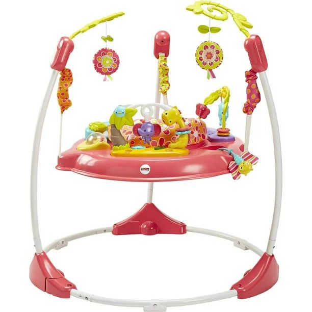 Fisher-Price Baby Bouncer Pink Petals Jumperoo Activity Center with Music and Lights | Walmart (US)