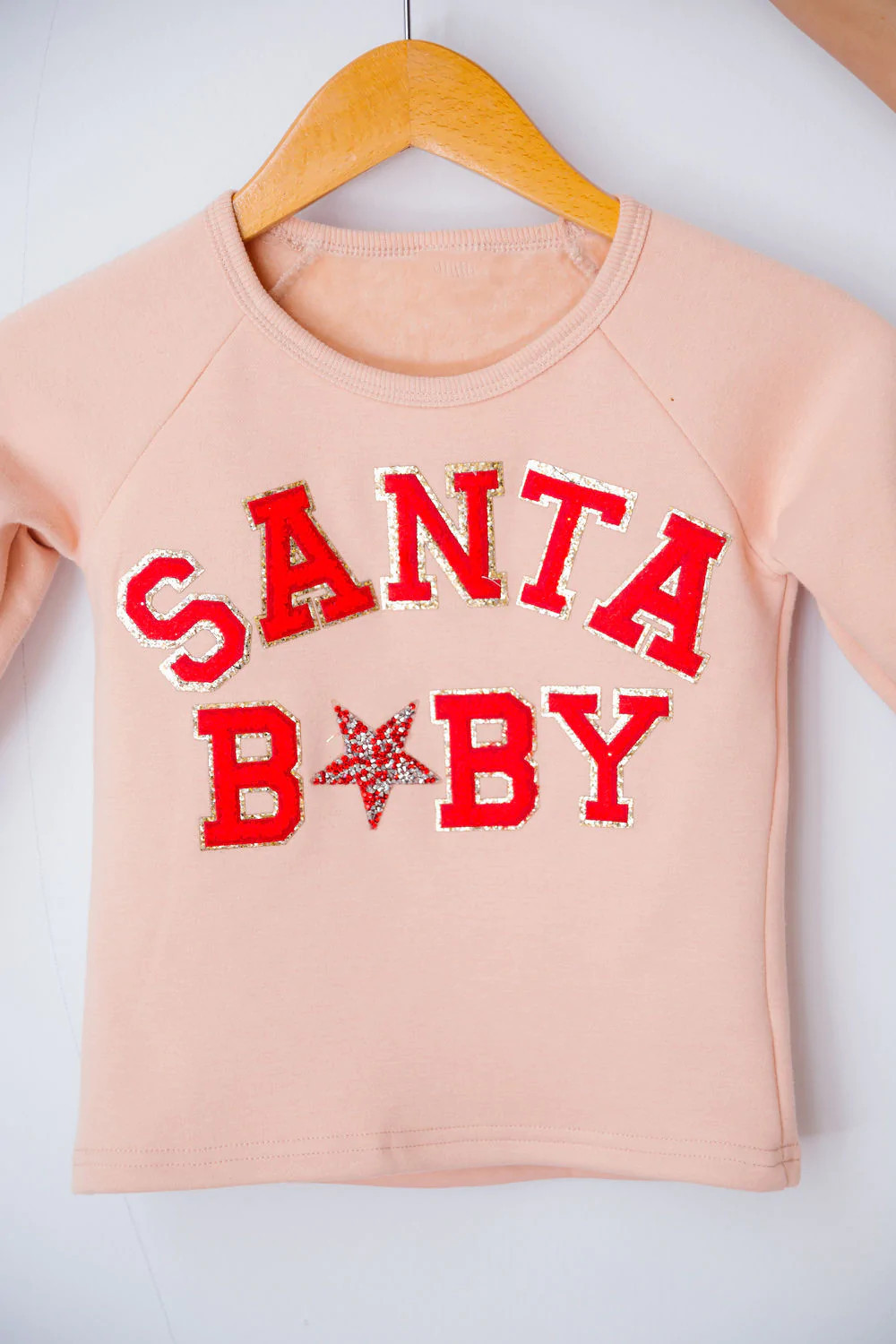 MINI KIDS SANTA BABY LIGHT PINK PULLOVER | Judith March