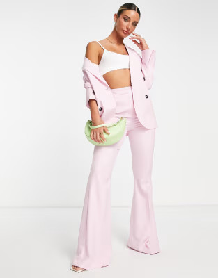 ASOS DESIGN slim kick suit pants in pink | ASOS (Global)