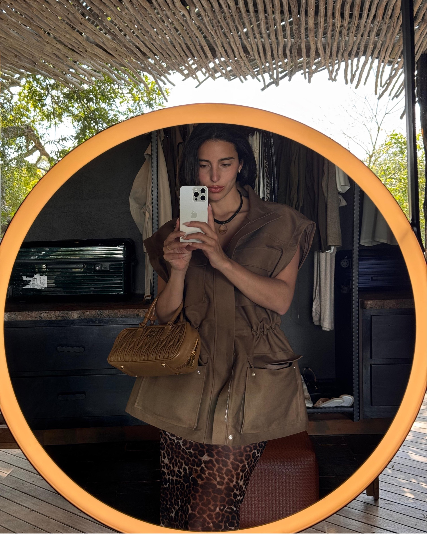 The Frankie Shop utility cargo vest, Rat & Boa leopard print mesh maxi skirt, Miu Miu handbag

#LTKsummer #LTKuk #LTKtravel